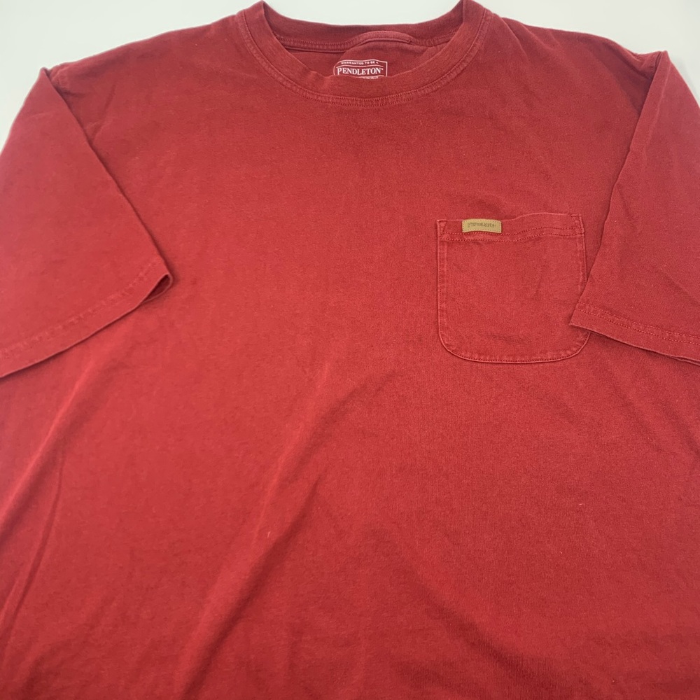 Pendleton Mens T-Shirt Tee Pocket Red Size 2XL